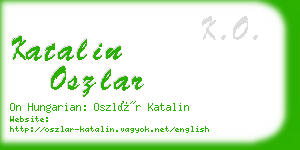 katalin oszlar business card